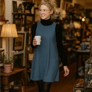 NWT Banana Republic Sleeveless Slate Blue, Linen Rayon Blend Dress